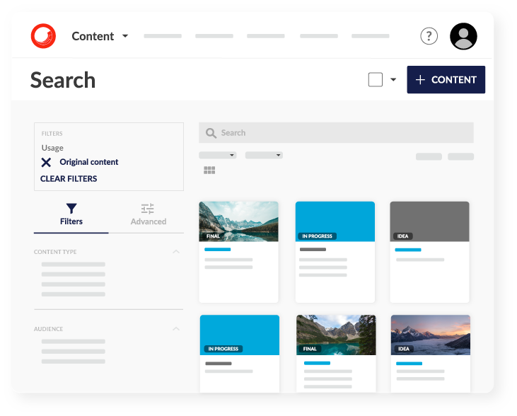 Illustration of Sitecore Content Hub search page