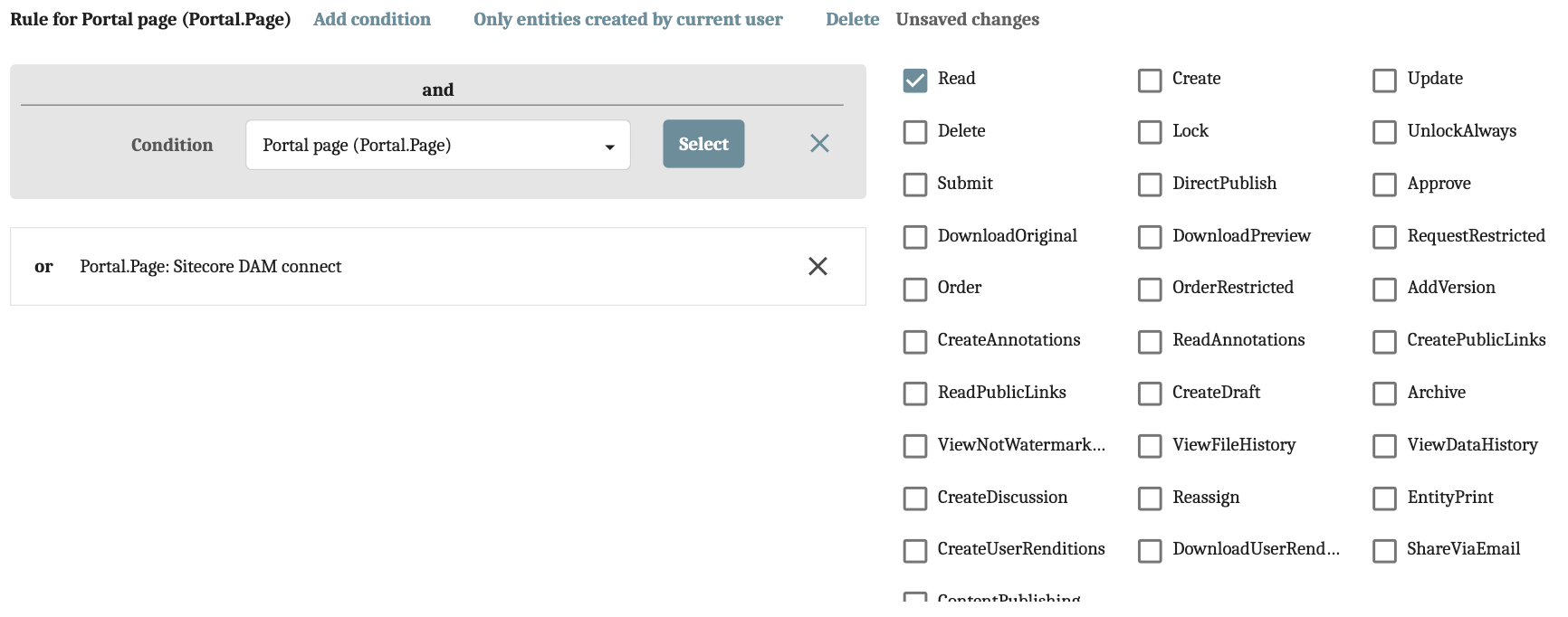 Rule for Portal.Page for Sitecore DAM Connect