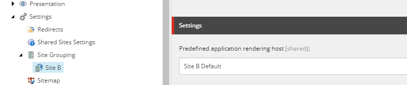 Update Site B’s site grouping in Sitecore XM Cloud