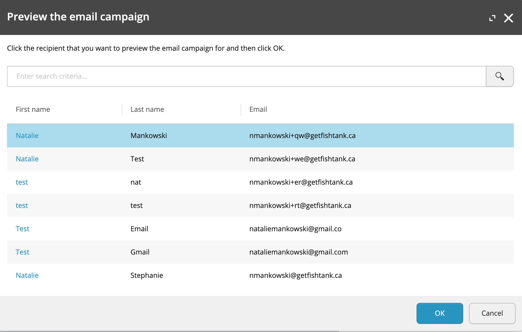 Preview an email campaign in Sitecore