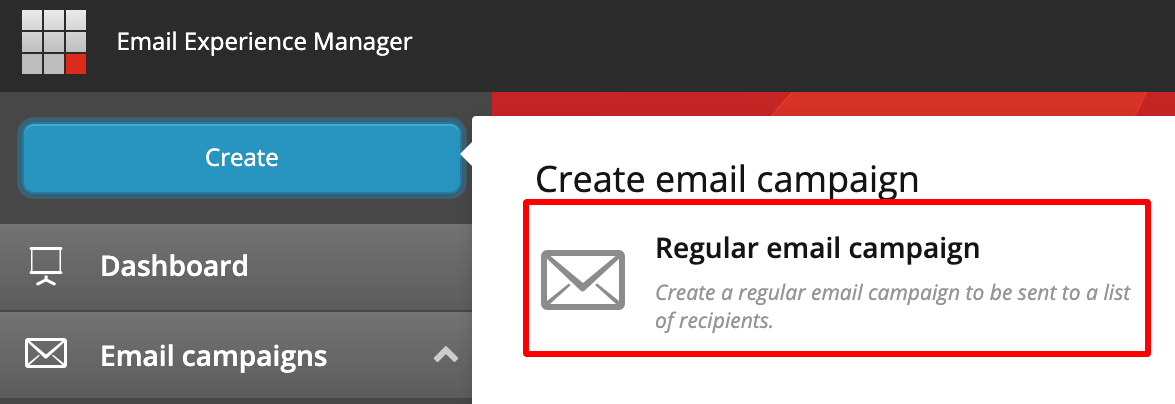 Create a regular email campaign button in Sitecore