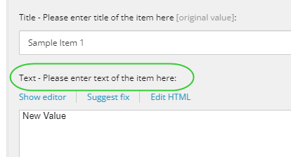 Manage this text field separately from the clone item in Sitecore