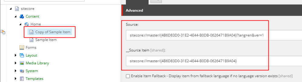 Field referencing the source item that was Cloned in Sitecore