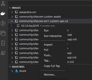 Screenshot of debugging containers in Sitecore Docker
