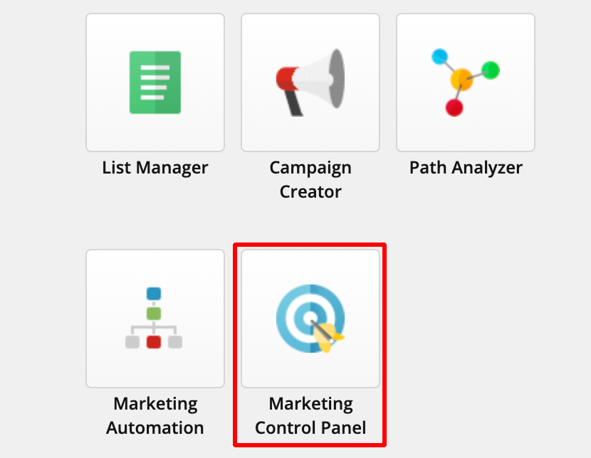 Marketing control panel location in the Sitecore launchpad