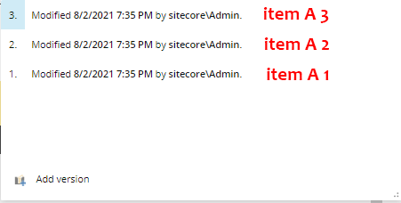 Example of the original version of the package in Sitecore before it is merged