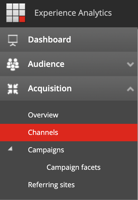 Click on Channels in Sitecore Experience analytics