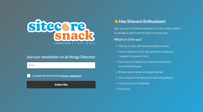 Sitecore Snack form example of getfishtank.com