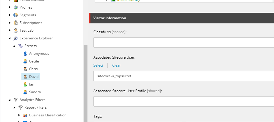 Creating a test user with the role we to test in Sitecore