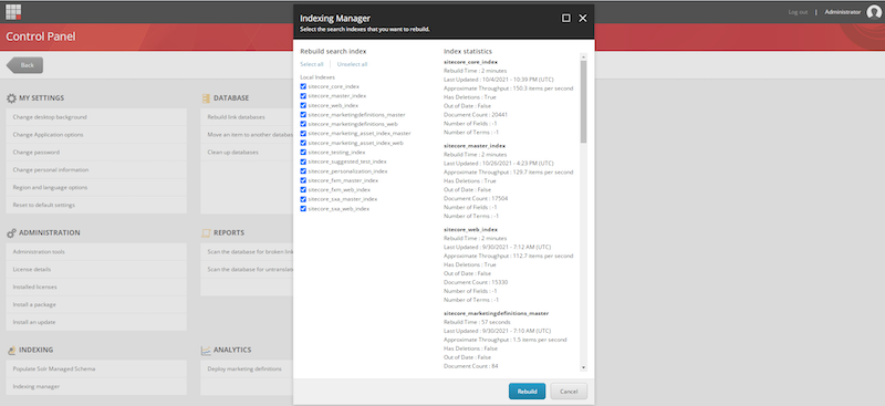 Index your content in Sitecore SXA by going to Control Panel > Indexing manager