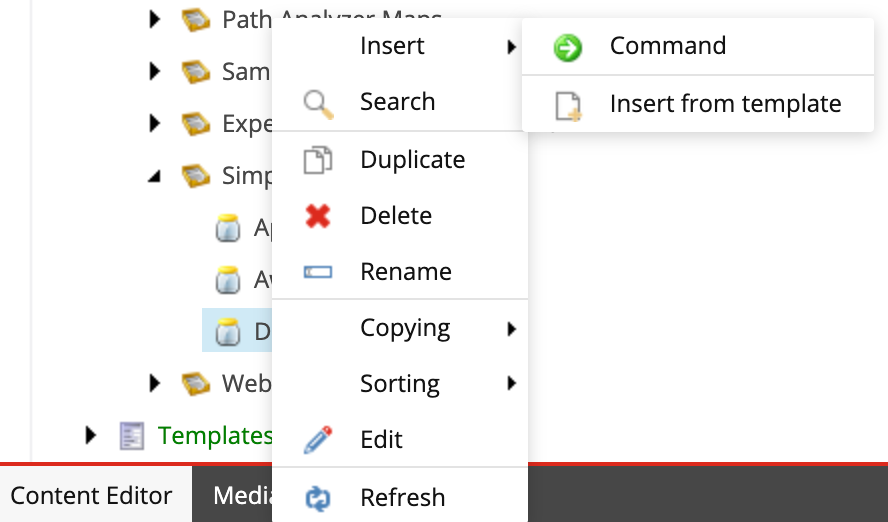 Insert a command on a workflow in Sitecore